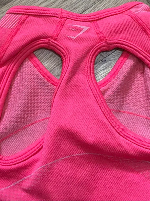#88 Gymshark Pink Ultra Seamless Crop Top Size S - Image 10