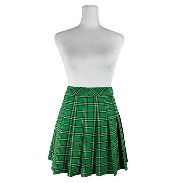 Aritzia Sunday Best Kelly Green, Black & White Pleated Mini Skirt - Image 2