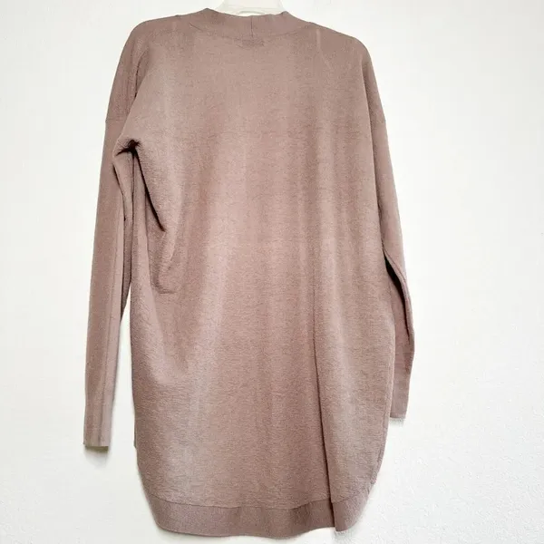 Babaton Taupe Open Front Long Cocoon Cardigan XS - Image 8
