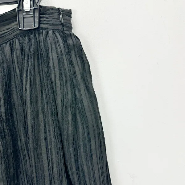 Lulus Midsummer Memories Black Mid-Rise Maxi Skirt Side Slit Plisse Large NWT - Image 12