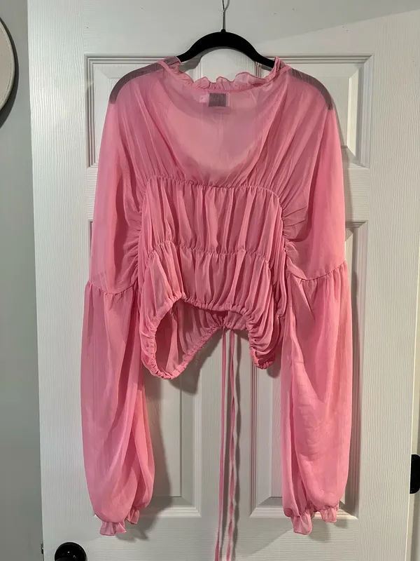 Revolve SNDYS Pink Sheer Top - Image 3