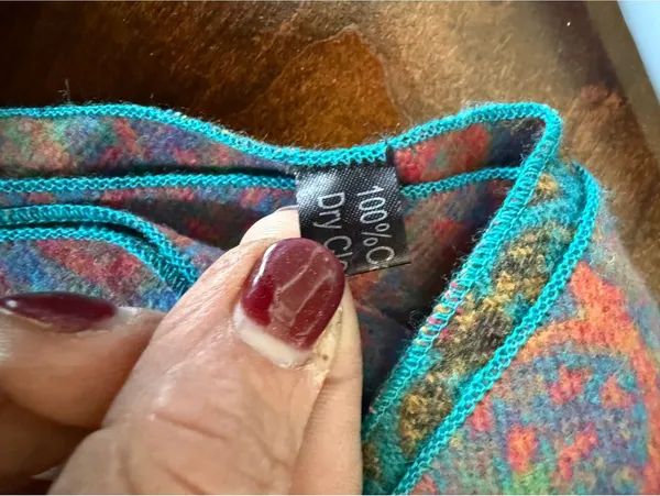 100% Silk Turquoise and Coral Floral Shawl Wrap - Image 11