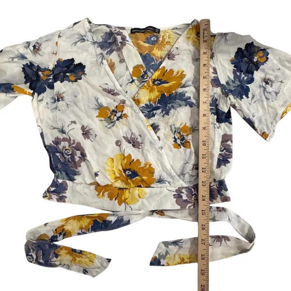 Abercrombie & Fitch Floral Wrap‎ Top Tie Crop Cottagecore Soft Girl Feminine XS - Image 6