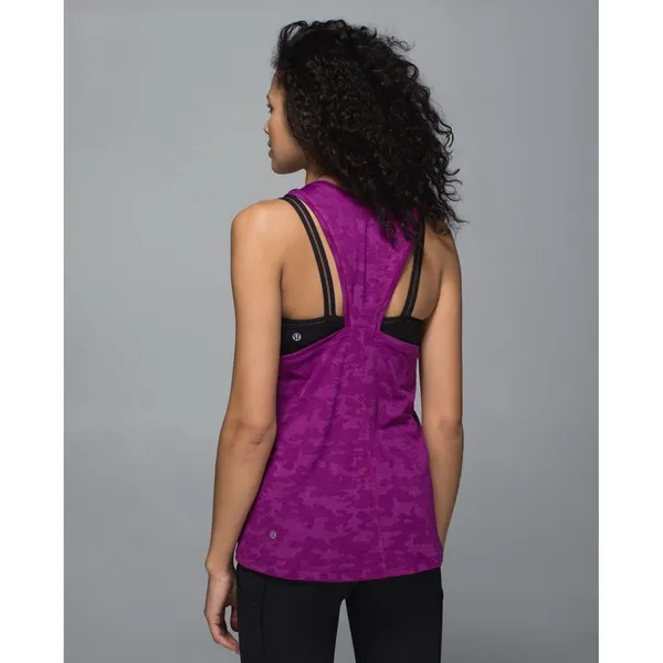 Lululemon Womens Run For Days Tank Top Size 4 Regal Plum Purple Mesh Athleisure - Image 4