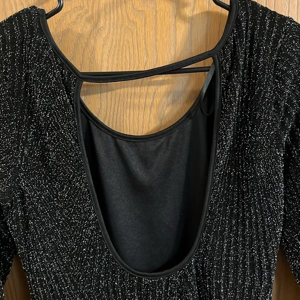 Deb Bodycon‎ Black Sparkle Dress with Open Back Medium - Image 8