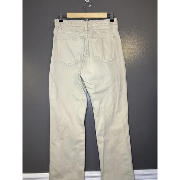 Zara Jeans Womens 4 Beige Light Wash High Rise Straight Leg Denim Pants - Image 5