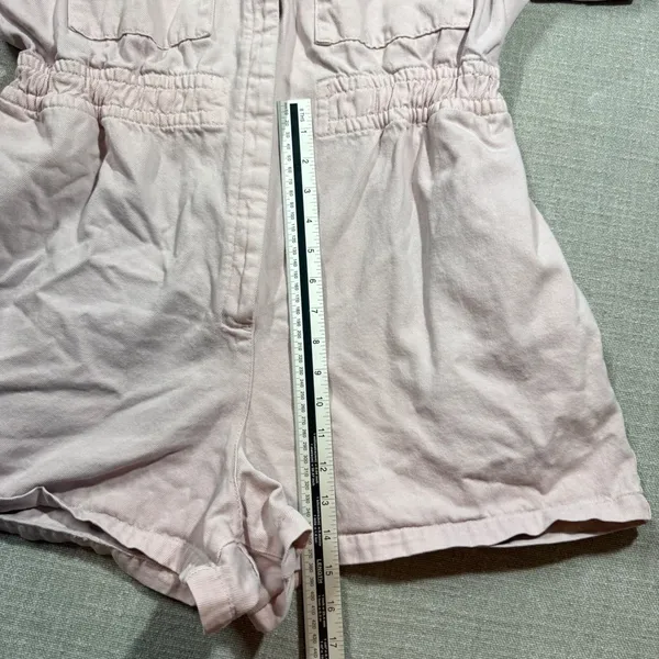 Nasty Gal Pink Denim Romper Utility Boiler Suit Shorts US‎ 12 Large Short Sleeve - Image 5
