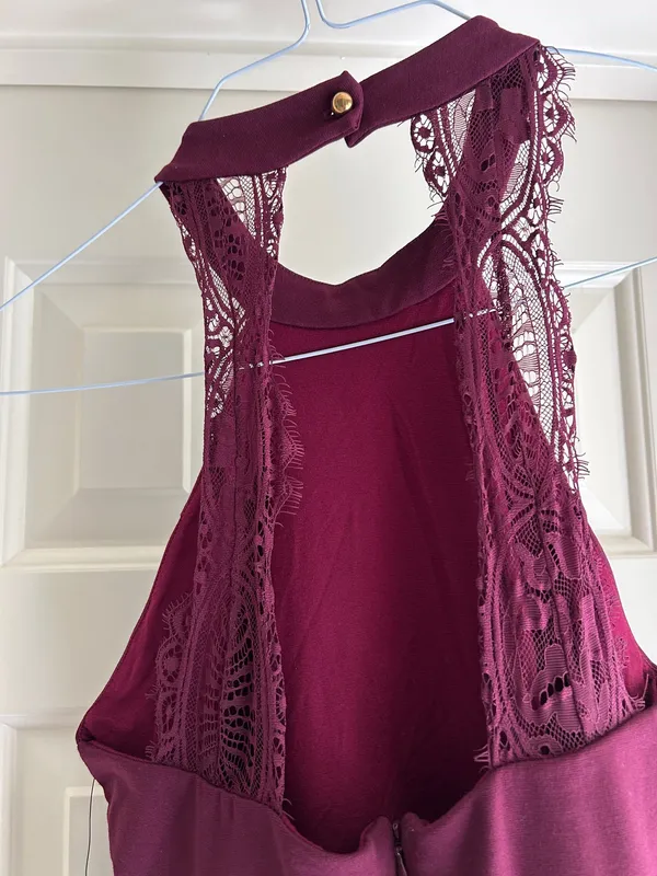 New Lulu's Burgundy Halter Sheath Dress - Image 7