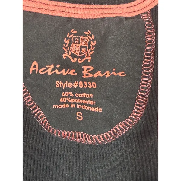 Active Basic Tank Top Womens Small‎ Black Ribbed Racerback Scoop Neck Stretch - Image 8