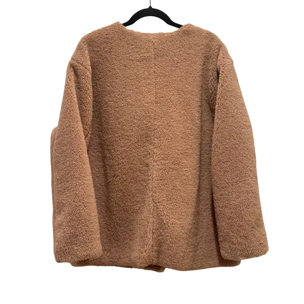 NEW J.Crew Teddy Sherpa Toggle Coat Women XL‎ Tan Excellent CD825 Faux Fur $268 - Image 4