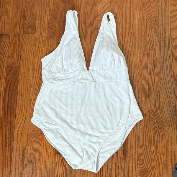 Andie The Mykonos One‎ Piece Ribbed Swimsuit White plus size XXL NWT - Image 3