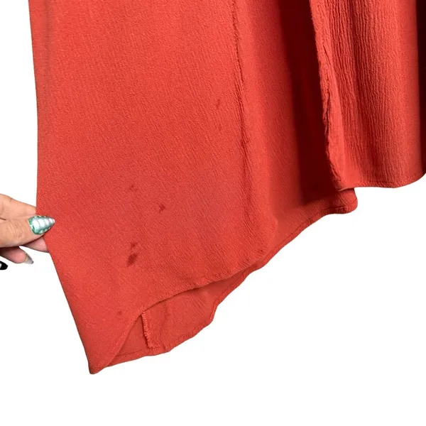 Baltic Born S Babydoll Maxi Dress Rust Tassel Ruffle Boho Rayon Lined Split‎ Hem - Image 8