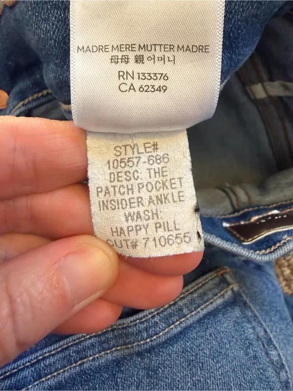Mother Denim Patch Pocket Insider Ankle Happy Pill Wash - Image 6