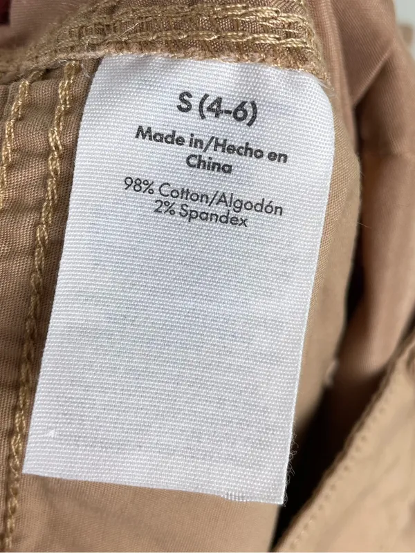 No Boundaries Cargo Parachute Pants Womens Size Small Khaki Tan Cotton Baggy Y2K - Image 6