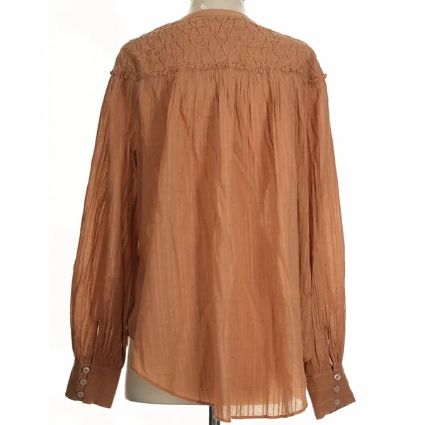 Free People $138 Marigold Button down Blouse Top Wood Chimes Fall Oversized M - Image 6