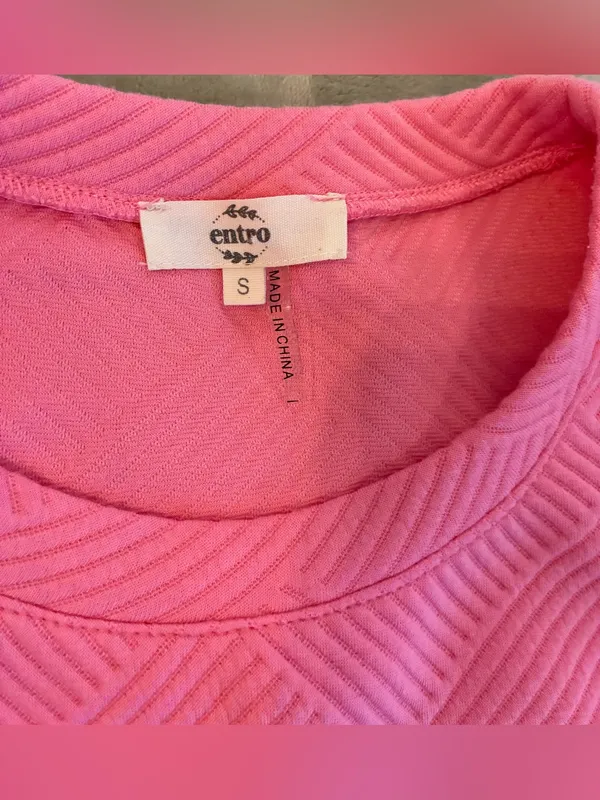 Women’s entro Brand Boutique Pink Textured Pocket Dress Size Small - Image 4
