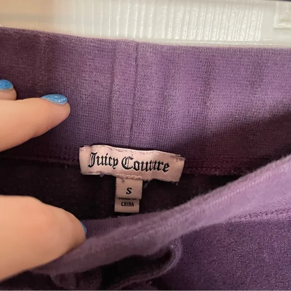 Juicy Couture Y2K Velour Track Pants Sweatpants Sz Small Purple - Image 7