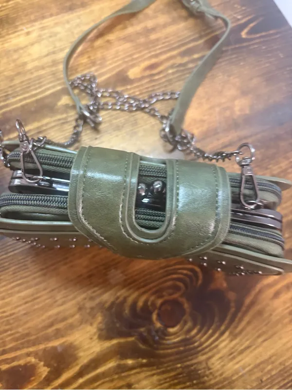 Olive green crossbody purse - Image 5