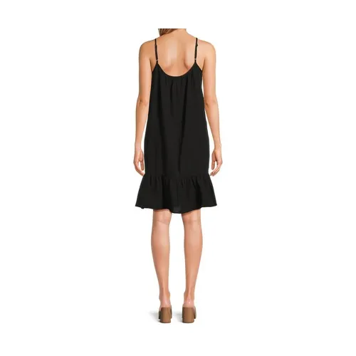 Time and Tru Womens Spaghetti‎ Strap Mini Dress Black Soot Size Medium (8-10) - Image 2