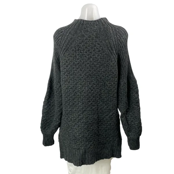 Anthropologie Women's Black Mock Neck Long Sleeve Knit Relaxed Sweater Top M - Image 3