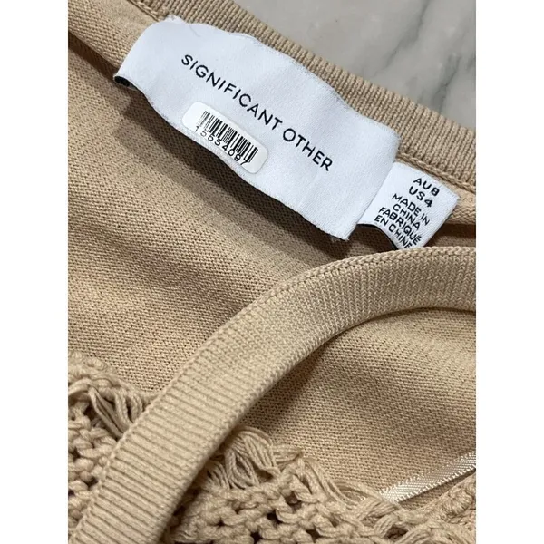 Significant Other Abby Knit Dress in Biscuit 4 Womens Bodycon Midi Cocktail - Image 8