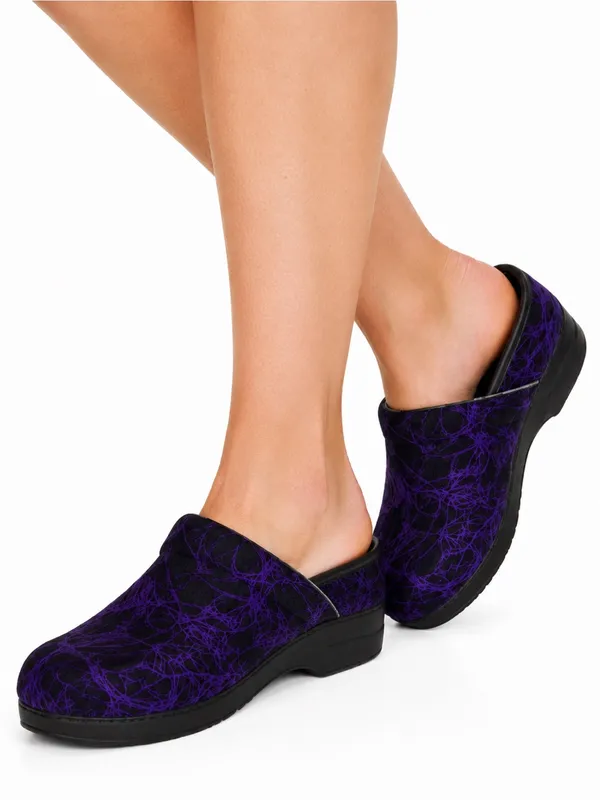 Dansko Professional Wool Clogs 37 Purple Black Nursing Medical Shoes Halloween - Image 7
