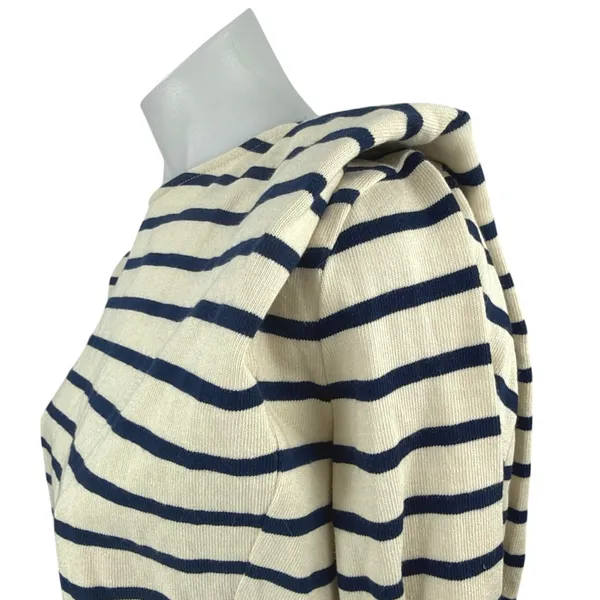 Sézane Women's Cream Navy Blue Striped Knit Long Sleeve T Shirt Tee Top Size XS - Image 4