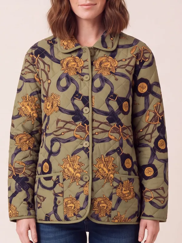 Vintage Nicole Summers Pure Silk Quilted Jacket Equestrian Hunt Padded Barn Coat - Image 3