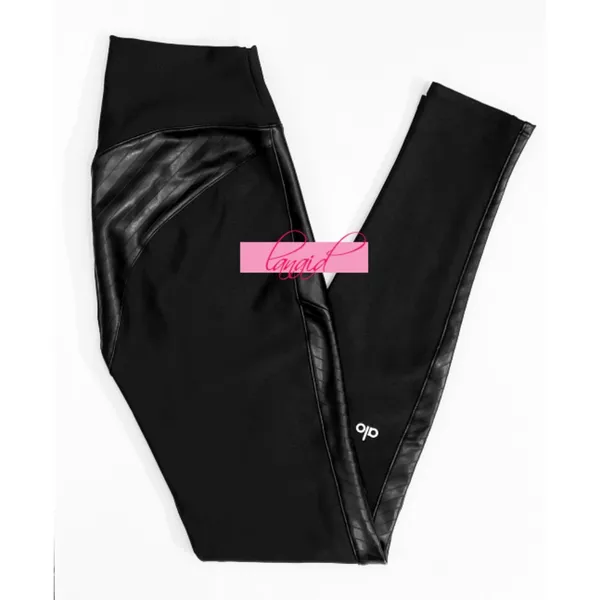 Alo Airlift Winter Warm High-Waist Supermoto Leggings Black Edgy Hi-Rise Leather - Image 7