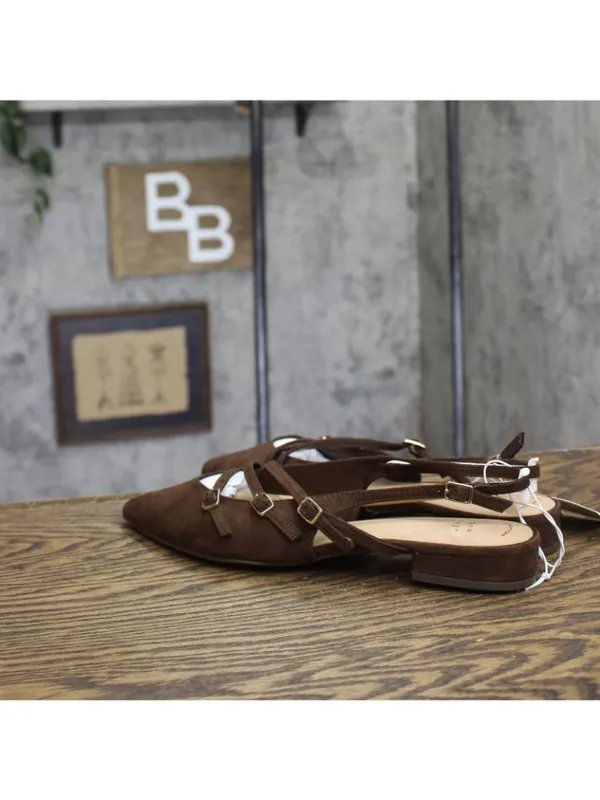 NWT A New Day Womens Twiggy Multi Buckle Mini Heel Flats 94303759 Brown 8M - Image 3