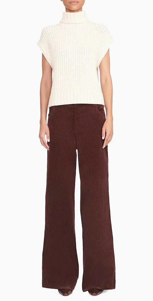 Staud Bette merino wool rib-knit cap sleeve turtleneck sweater size S small NEW - Image 18