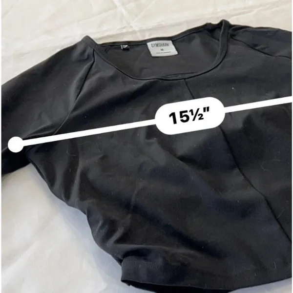 Gymshark Whitney Simmons Long Sleeve Crop Top Black Medium Activewear Workout - Image 8