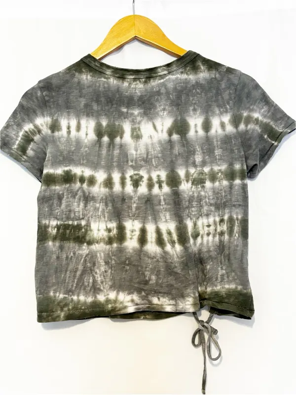 Aerie‎ tie-dye cropped t-shirt with drawstring side-tie detail size XS - Image 4