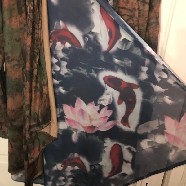 Misslook Open Waterfall Long Sleeve Cardigan Koi Camo Size Large - Image 4