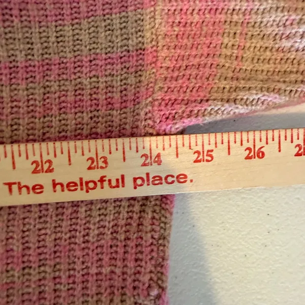 Aerie Cotton Wool Sweater Medium Pink Striped Quarter Zip Pullover Soft Girl - Image 4
