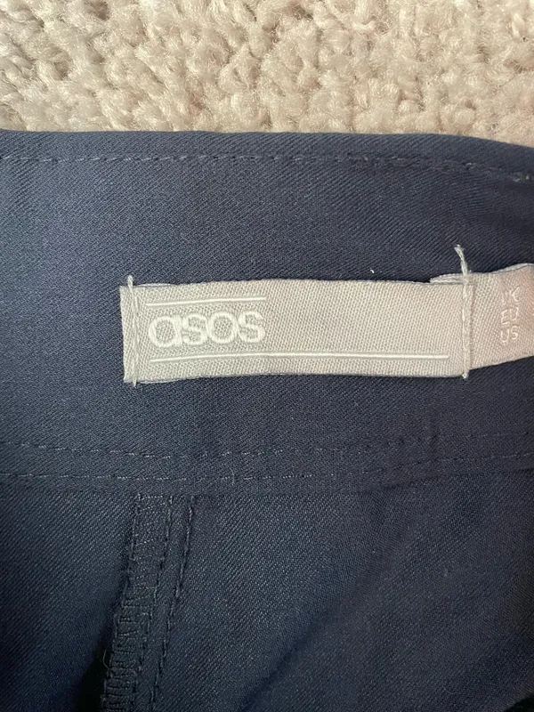 Asos Pleated Tapered Navy Trousers - Image 4