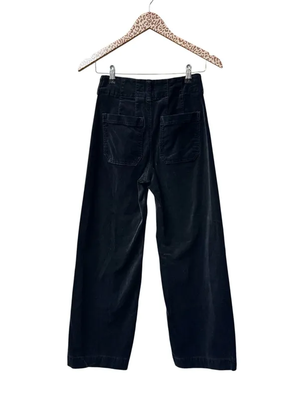 Maeve Anthropologie Colette Wide Leg Velvet Pants Black 25 - Image 4
