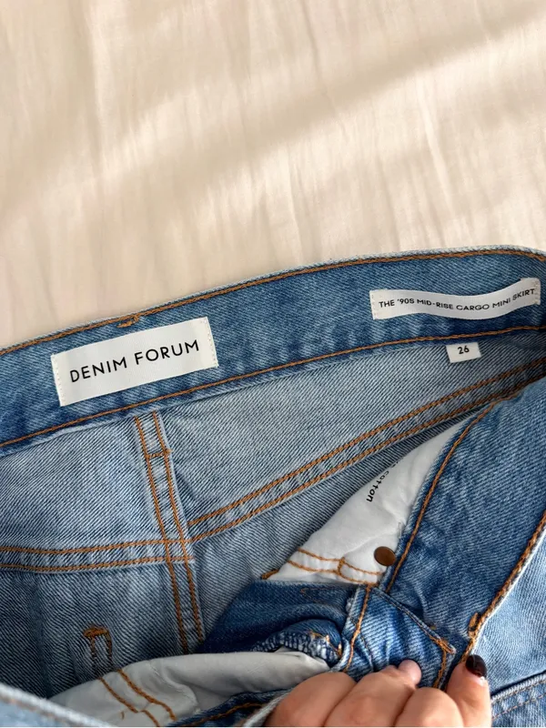 Aritzia denim forum 90s mini denim skirt size 26 - Image 2