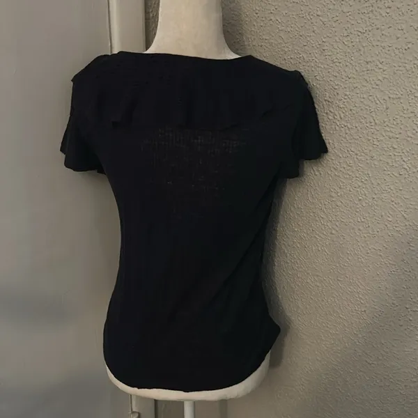Lauren Ralph Lauren Purple Linen Ruffle Top S Lightweight Classic Heritage Boho - Image 2