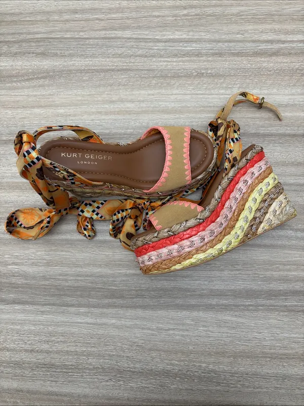 Kurt Geiger Chelsea Scarf Wedge Heel Women EU 37 US 7 - Image 2