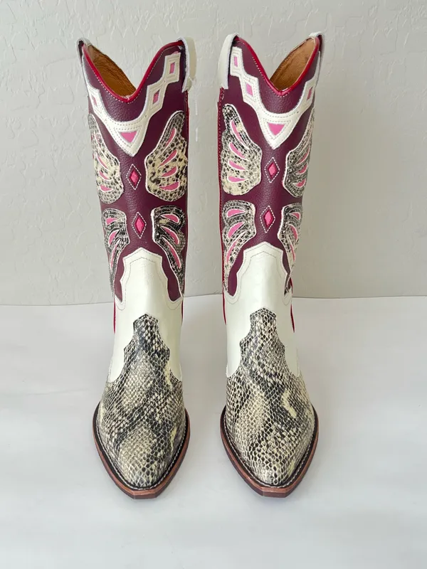 Steve Madden Arroyo butterfly multicolor Print Mid Calf Cowgirl Boots NEW 9.5 - Image 7