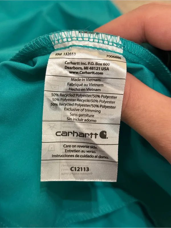 Carhartt Force C12113 Scrub Top Women’s Teal FastDry Rugged Flex Stretch medical - Image 8
