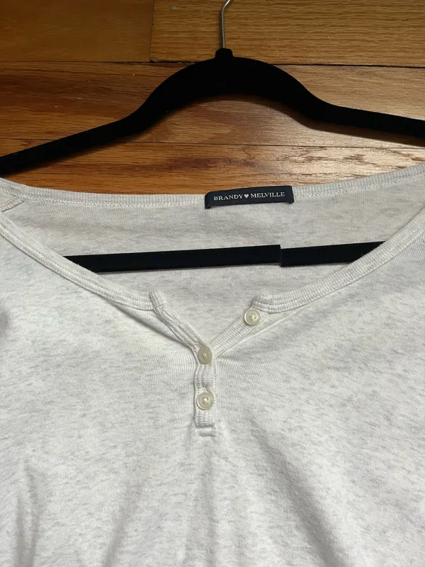 Brandy Melville Grey Long Sleeve button - Image 2