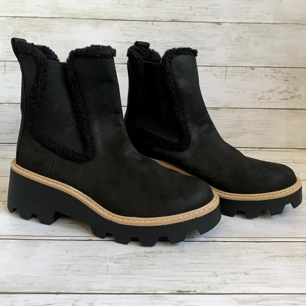 NEW Dolce Vita Women's Vinny Cozy‎ Fur Lined Lug Sole Platform Boots in Black - Image 2