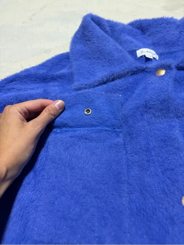 Bucket list Frankie soft fur shacket medium Blue - Image 8