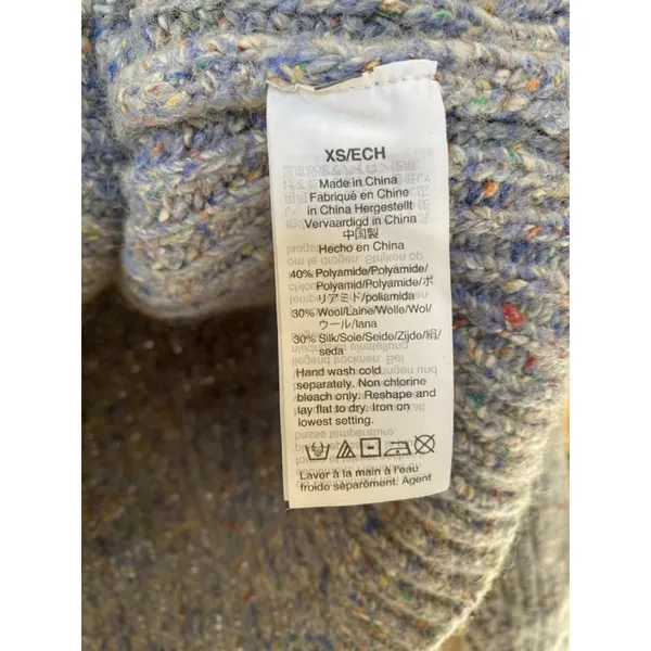 Madewell Wool Silk Cardigan Speckled Blue Quiet Luxury Parisian Scandi‎ Academia - Image 6