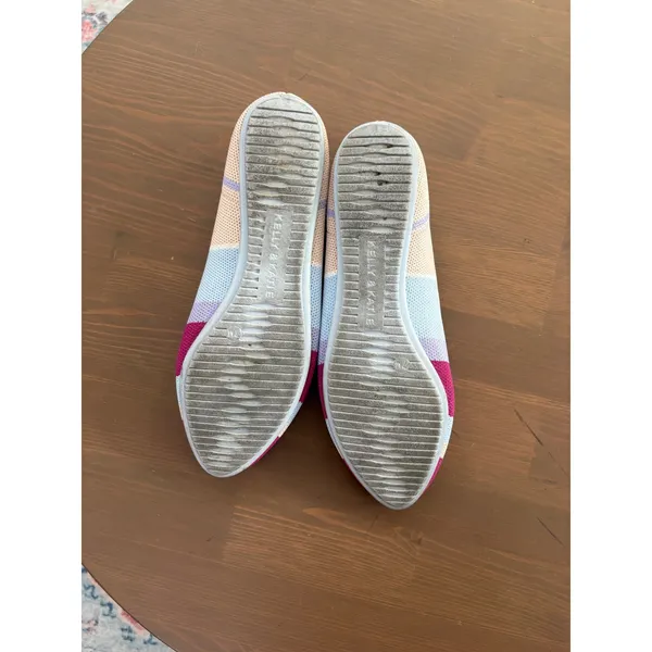Kelly & Katie Striped Knit Pointed Toe Ballet Flats Washable Pink Blue 7M - Image 5
