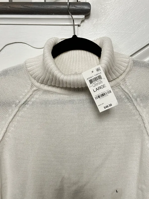 NWT Luxsoft Turtleneck Sweater White Size Large - Image 5