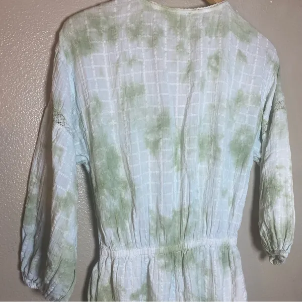Aerie Light Green Textured Romper country cowgirl‎ feminine boho festival Medium - Image 5