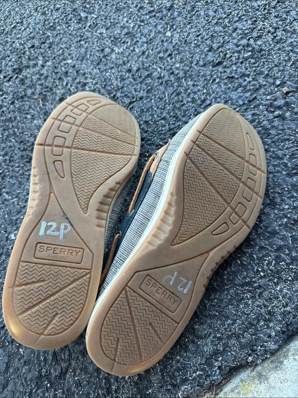 Sperry Women’s 9M Boat Shoes Navy Tan Striped Slip On - Image 7